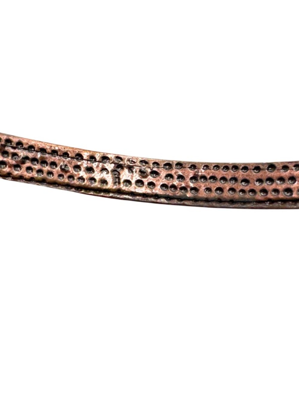 Vintage Copper and Rhinestone Bangle Bracelet BOHO Stackable 8" - Picture 8 of 10